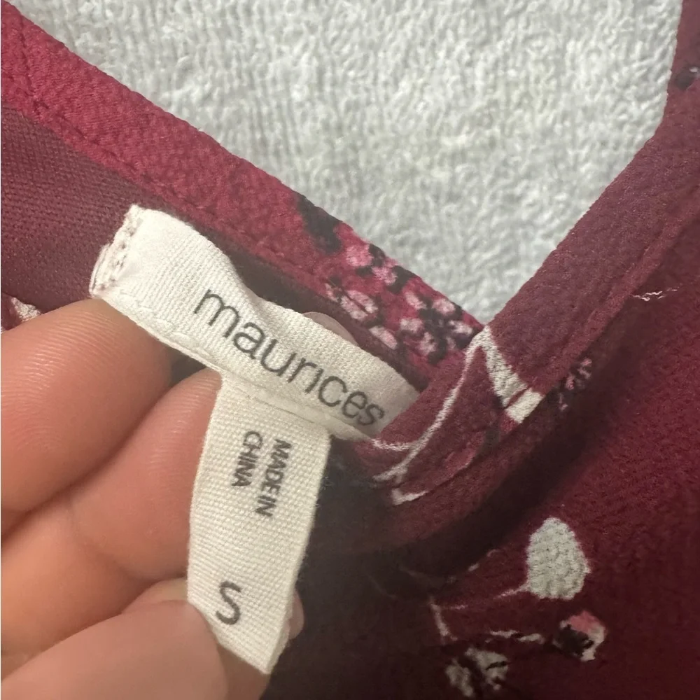 Maurices Burgundy Floral Men's Shirt - Picture 4 of 4